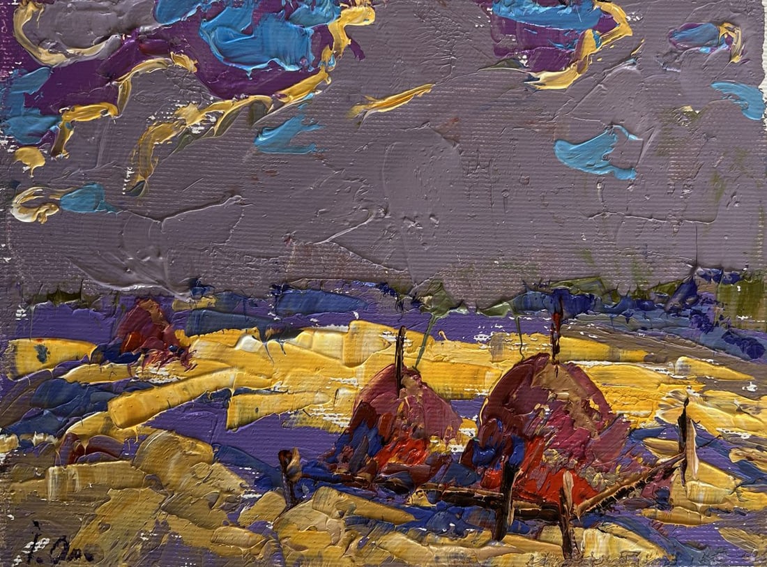 Oil painting Autumn golden fields Alex Kalenyuk - 3