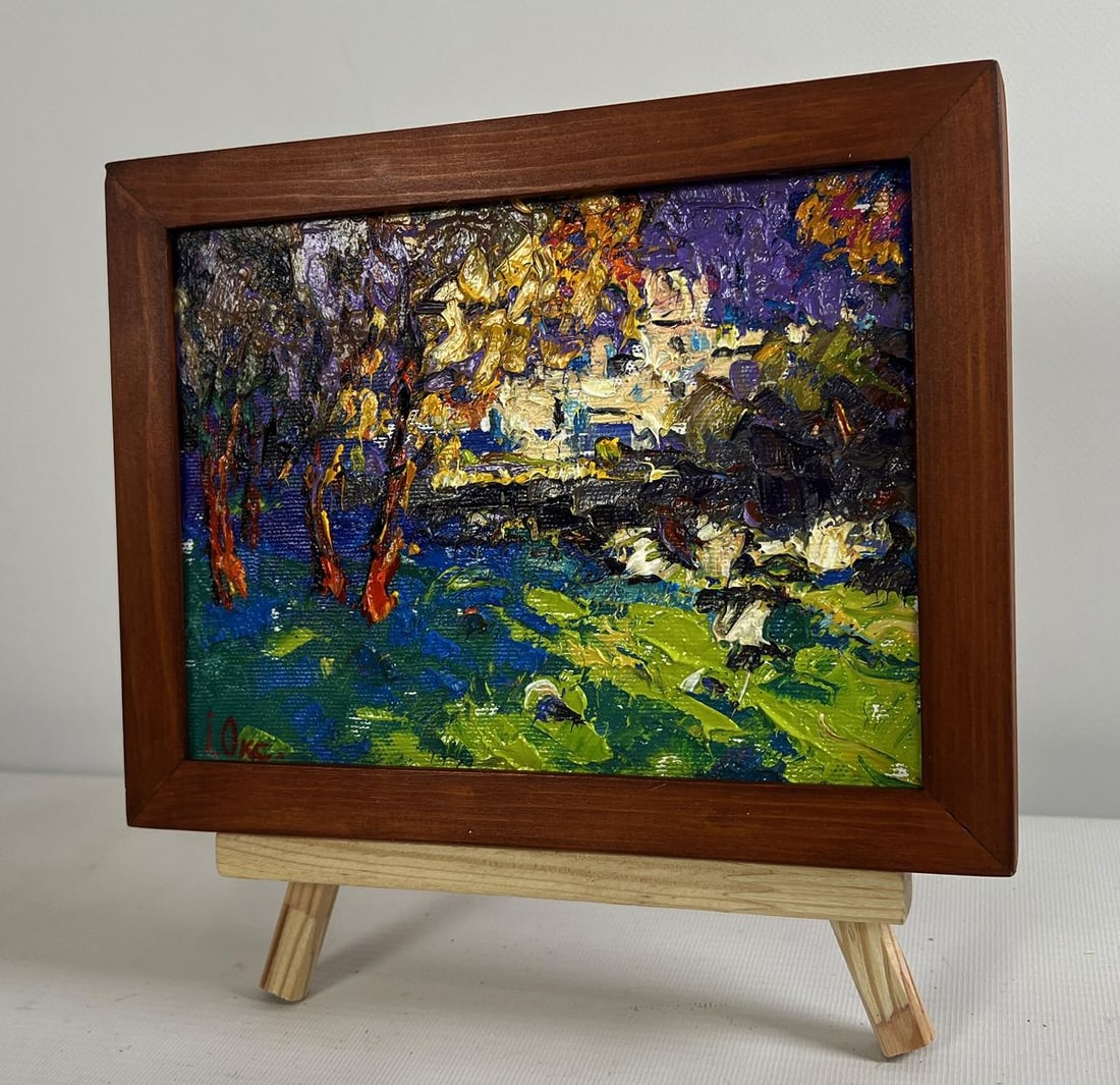 Oil painting City autumn park Oksana Kalenyuk - 2