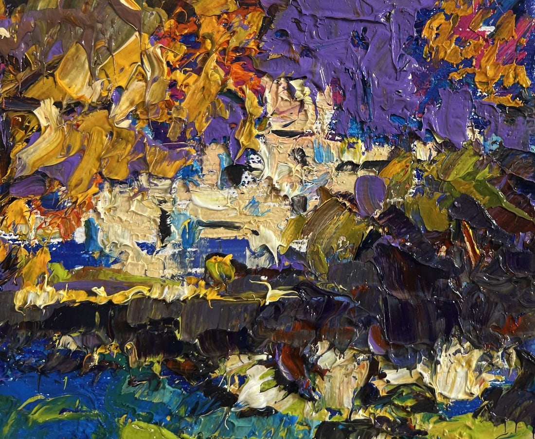 Oil painting City autumn park Oksana Kalenyuk - 4