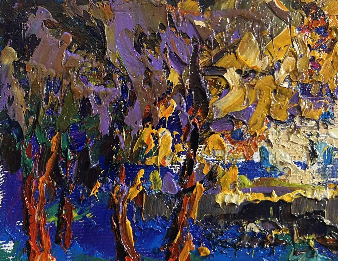 Oil painting City autumn park Oksana Kalenyuk - 6