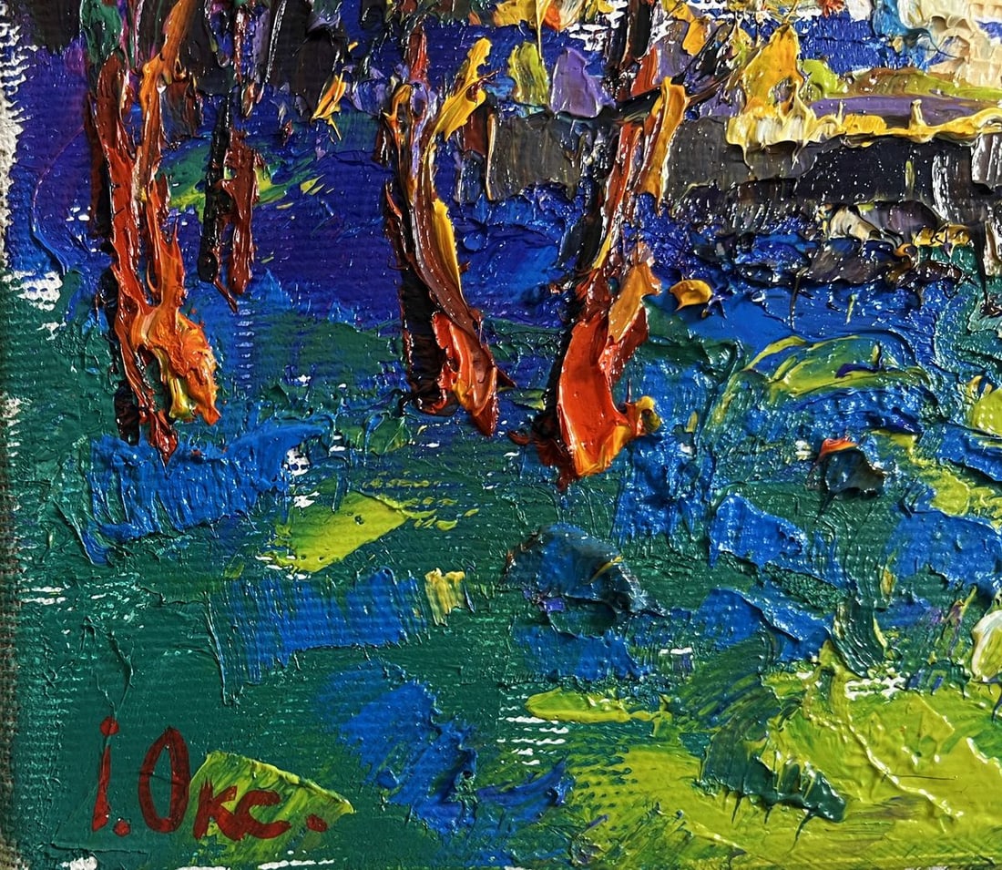 Oil painting City autumn park Oksana Kalenyuk - 7