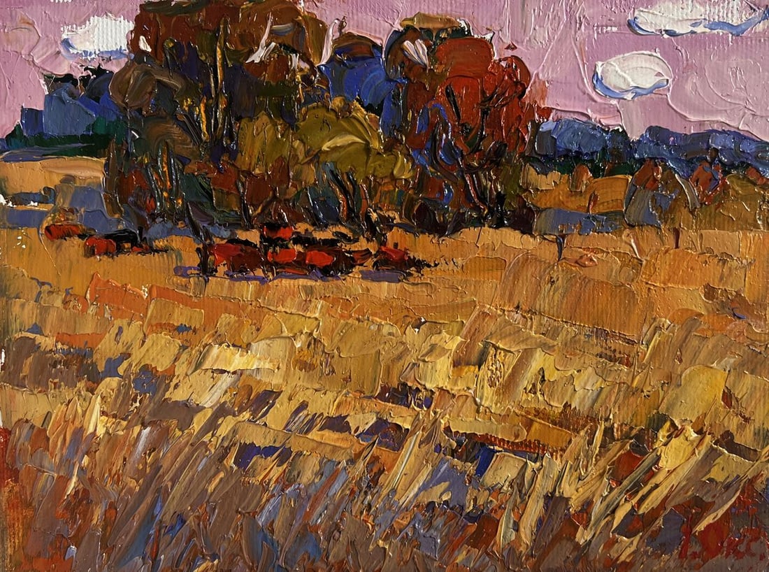 Oil painting On the autumn steppes Oksana Kalenyuk - 3