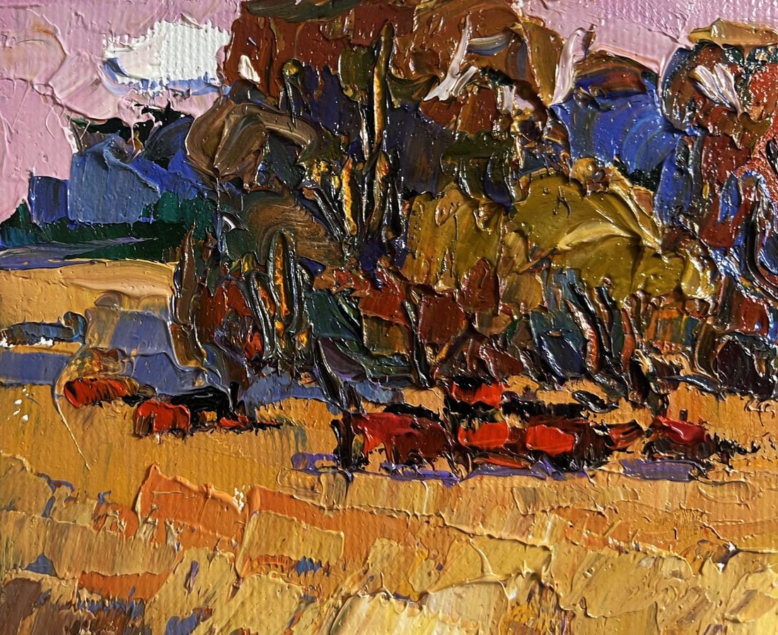 Oil painting On the autumn steppes Oksana Kalenyuk - 6