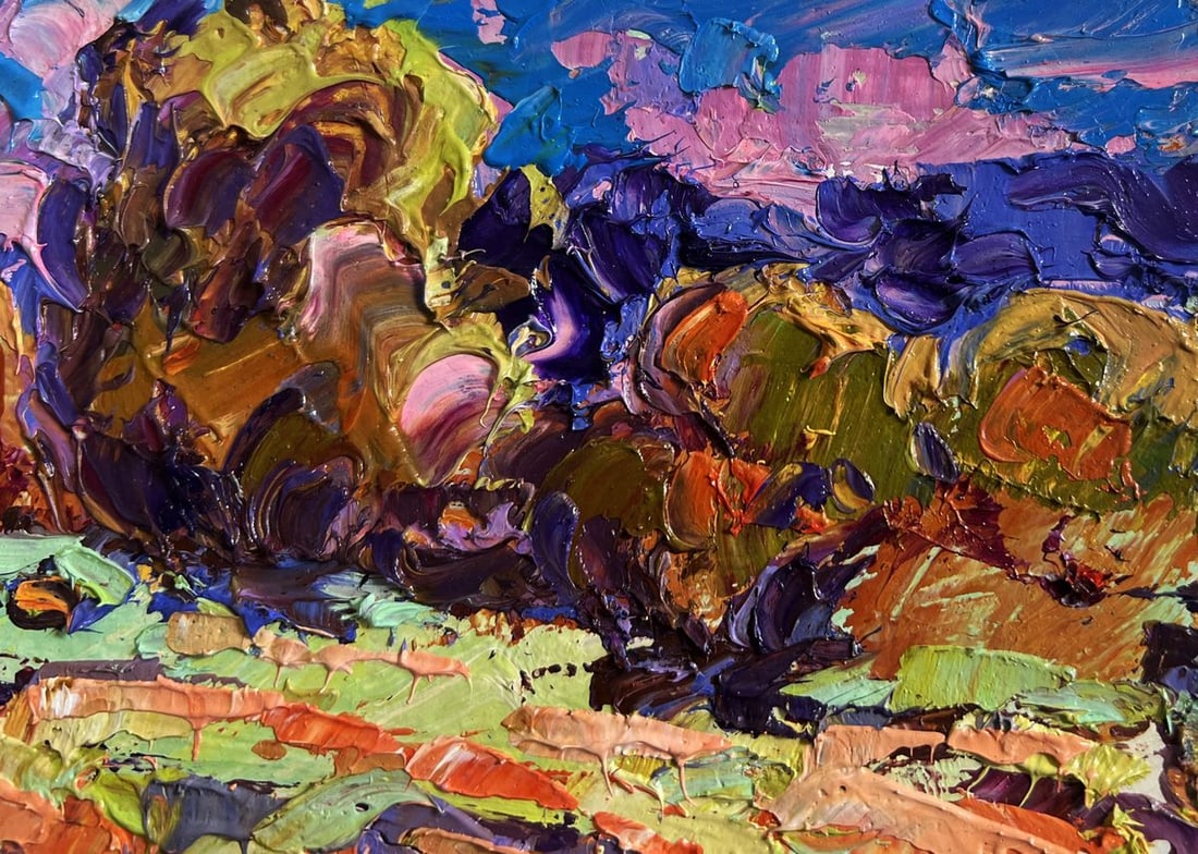 Oil painting Autumn evening meadows Alex Kalenyuk - 4