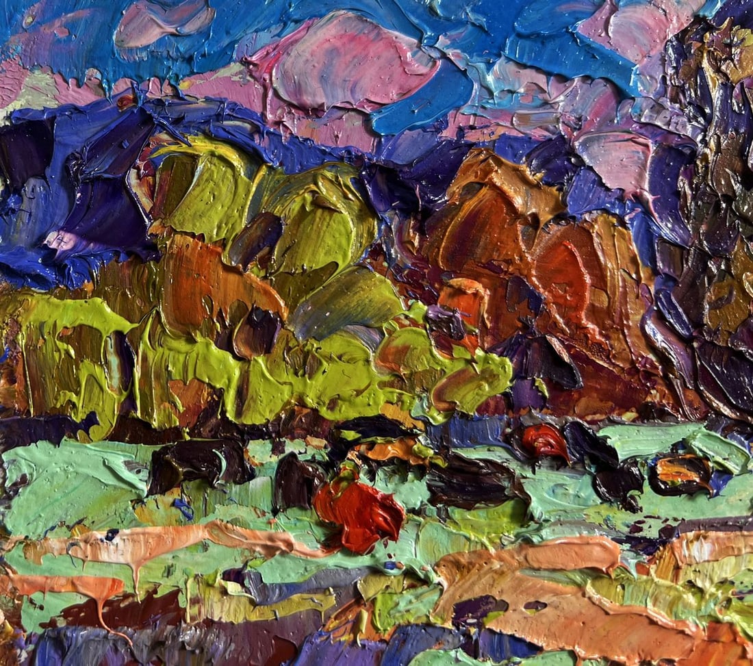 Oil painting Autumn evening meadows Alex Kalenyuk - 6