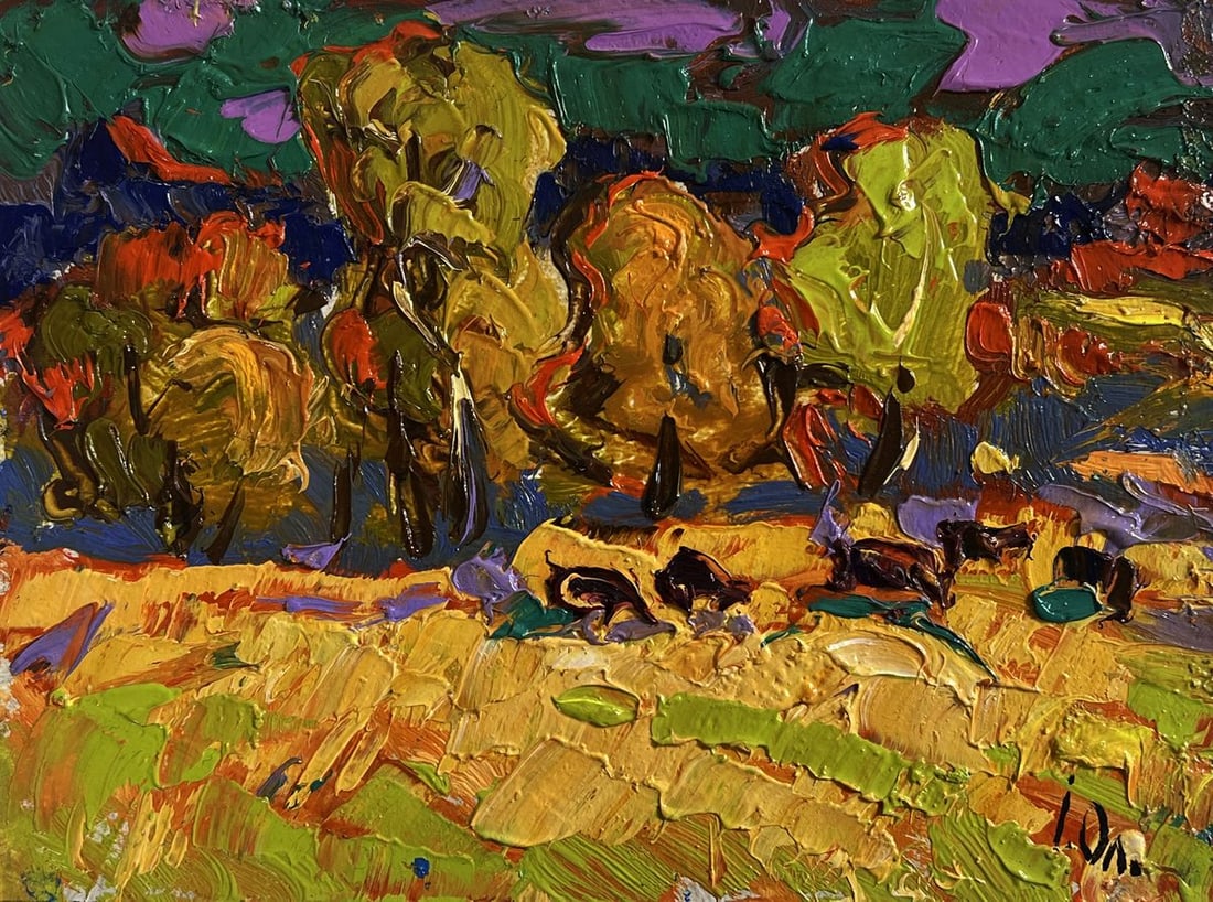 Oil painting In the autumn forest Alex Kalenyuk - 3
