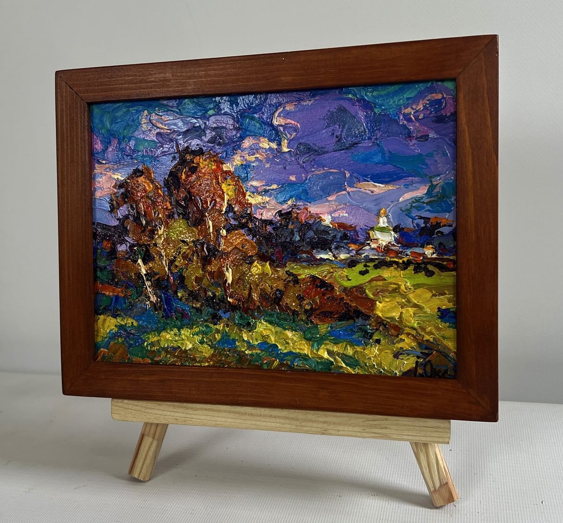 Oil painting Autumn breeze in the forest Oksana Kalenyuk - 2