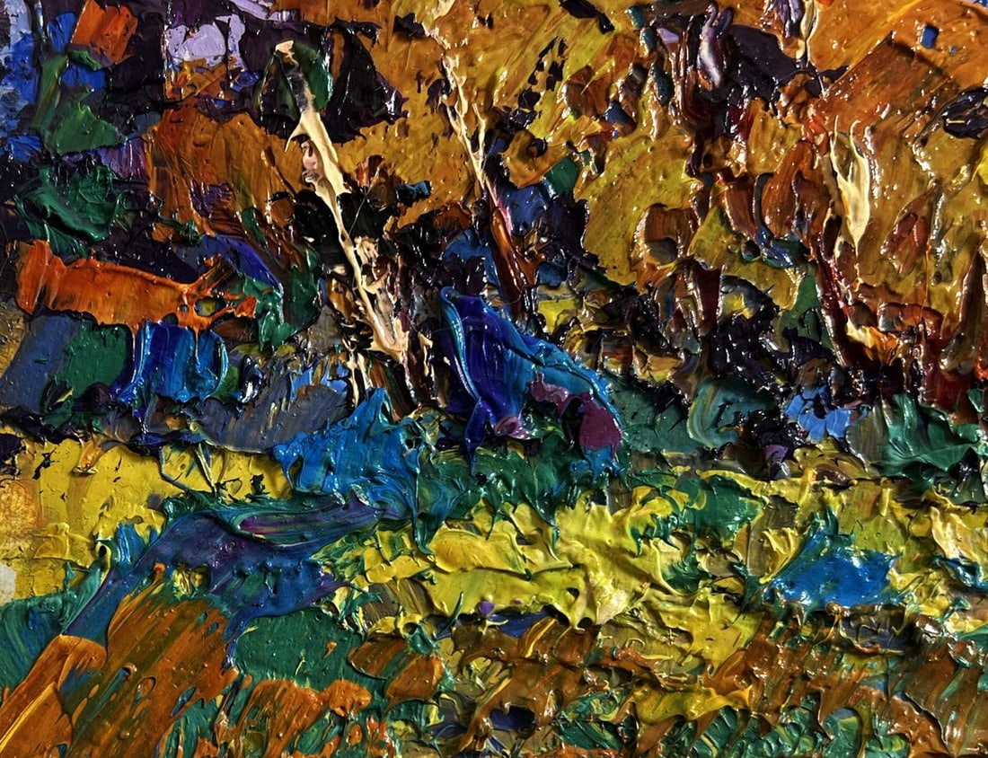 Oil painting Autumn breeze in the forest Oksana Kalenyuk - 5