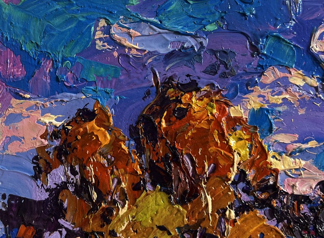 Oil painting Autumn breeze in the forest Oksana Kalenyuk - 6