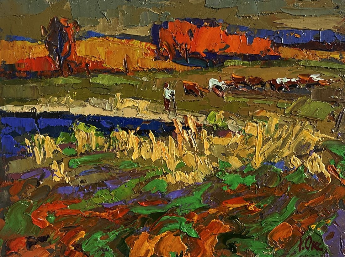 Oil painting In the autumn meadows Oksana Kalenyuk - 3