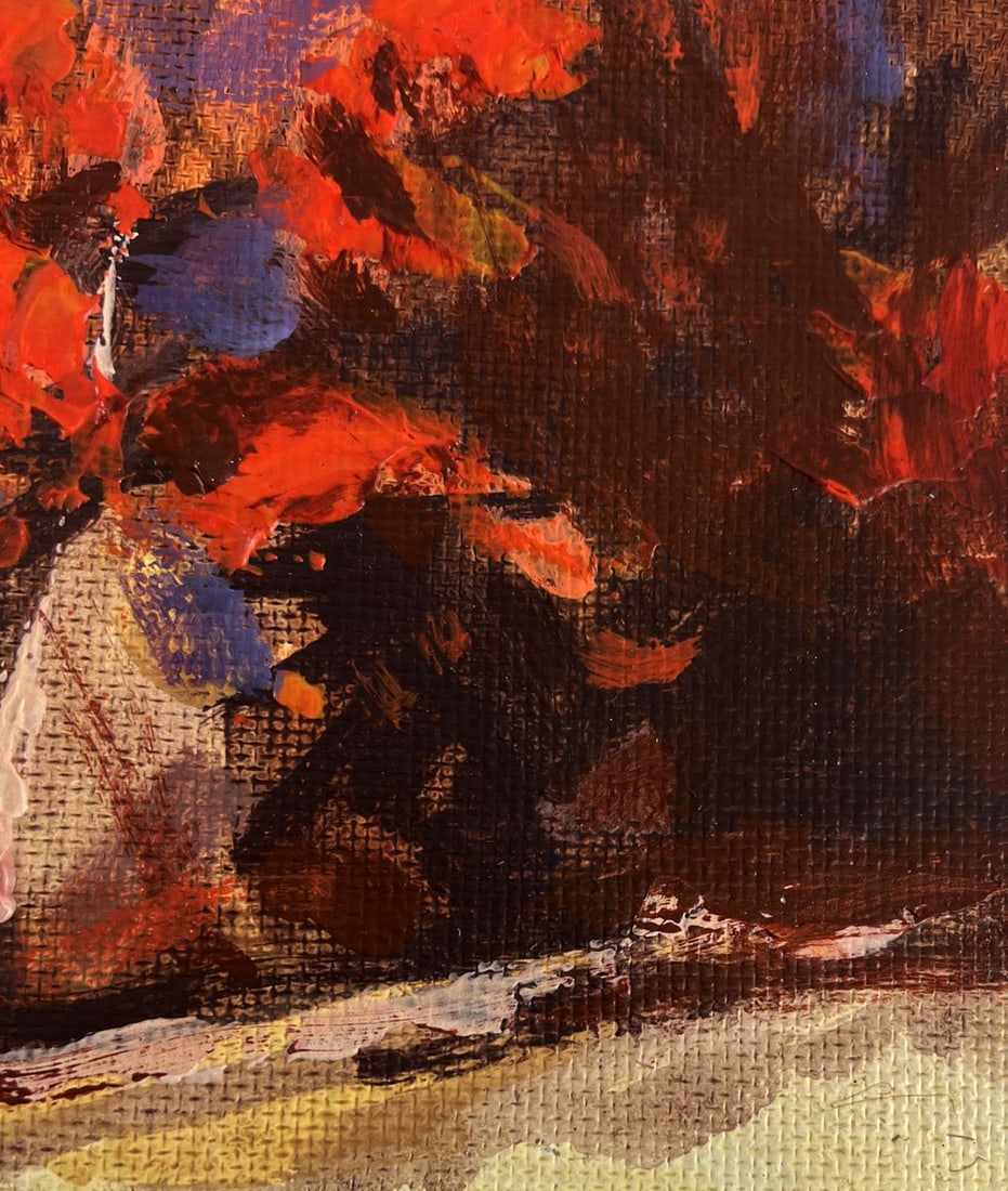 Acrylic painting In the red autumn forest Mykhailo Patskan - 8