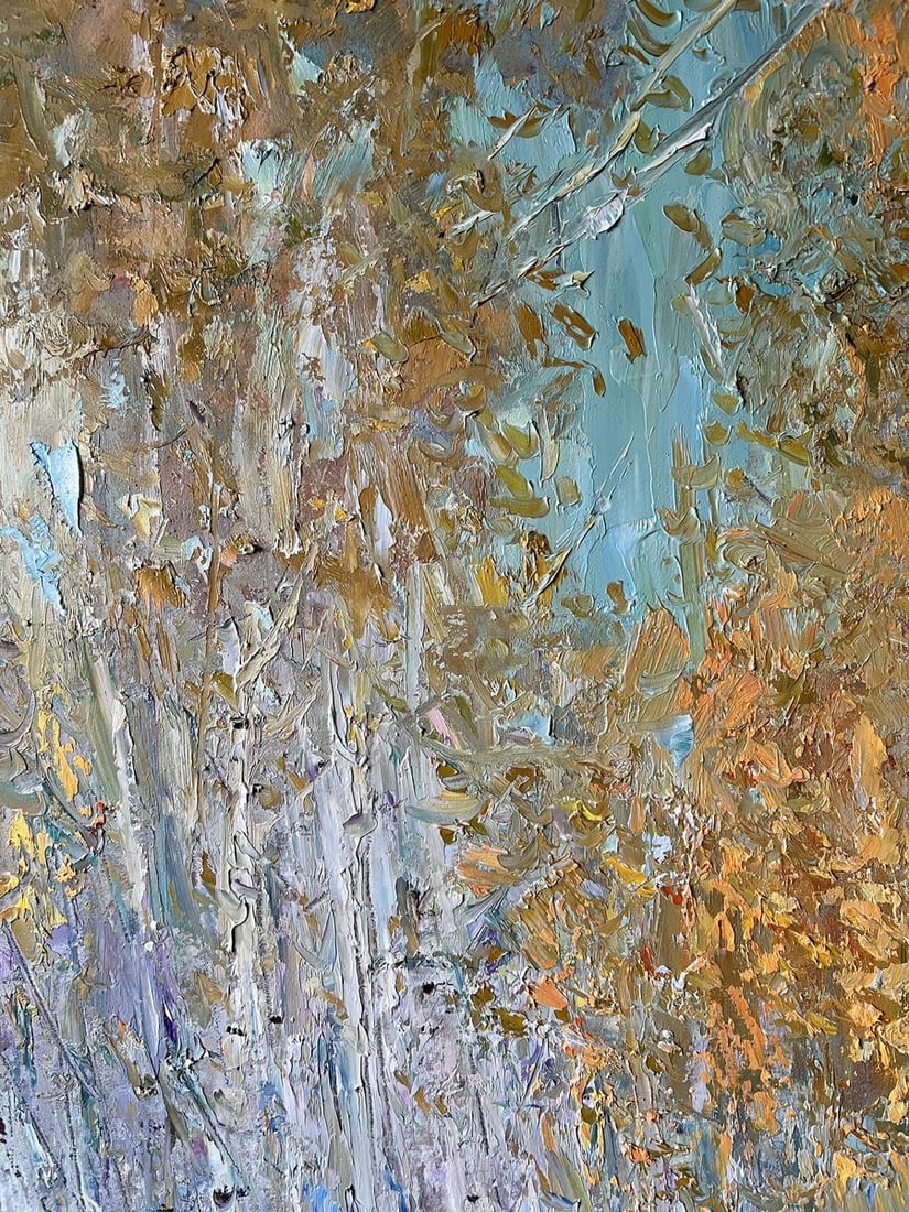 Oil painting Autumn birch grove V. Mishurovsky - 2