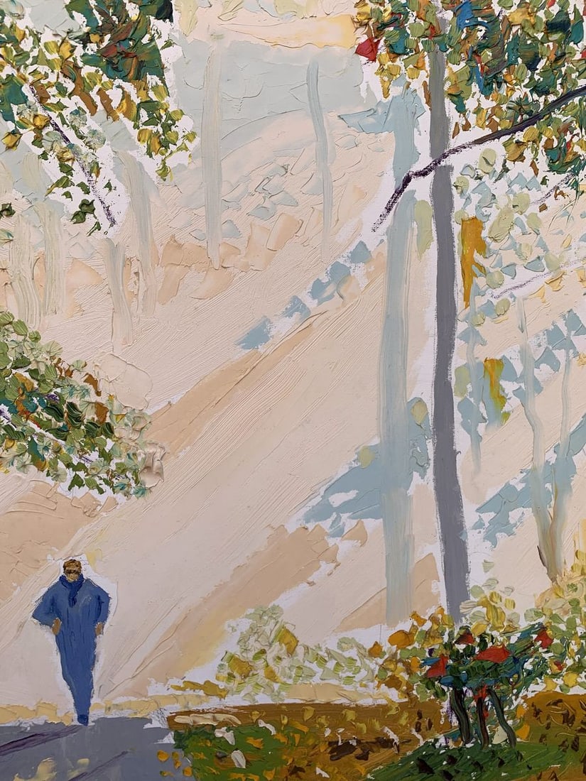 Oil painting Jogging through the autumn park Oleksandr Gukalov - 10