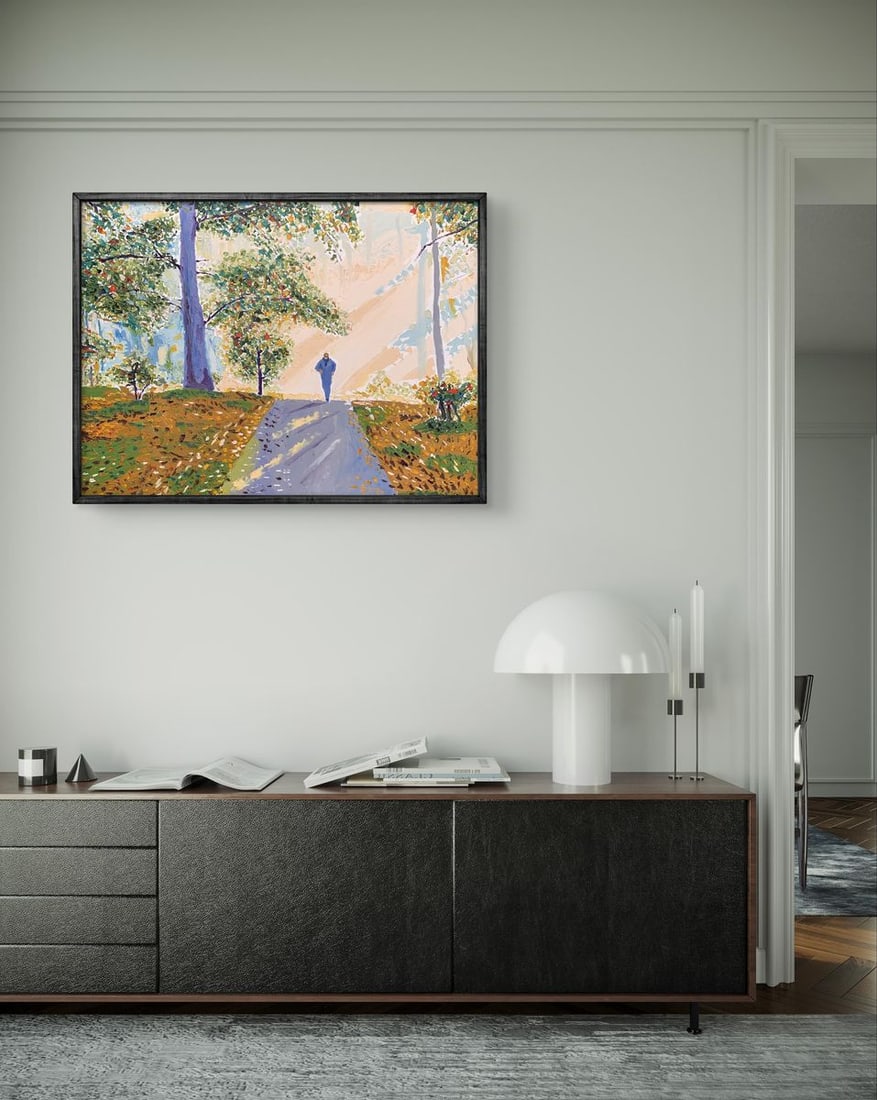 Oil painting Jogging through the autumn park Oleksandr Gukalov - 2