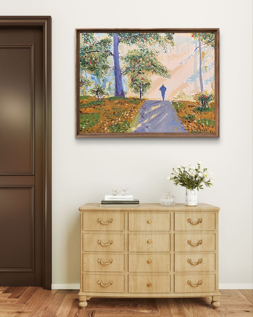 Oil painting Jogging through the autumn park Oleksandr Gukalov - 3