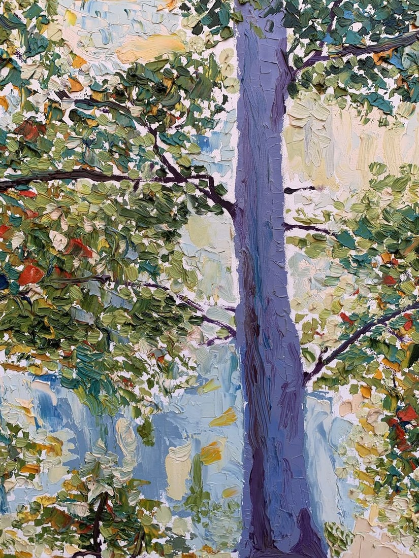 Oil painting Jogging through the autumn park Oleksandr Gukalov - 4