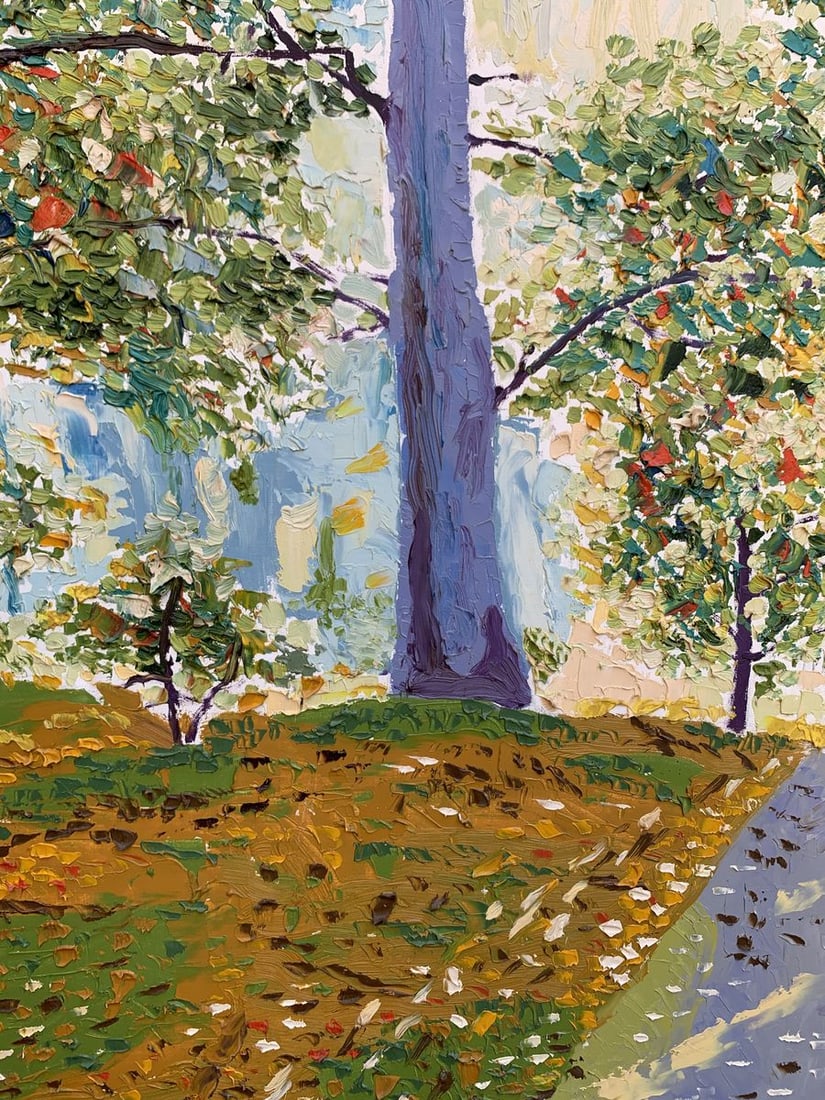 Oil painting Jogging through the autumn park Oleksandr Gukalov - 5