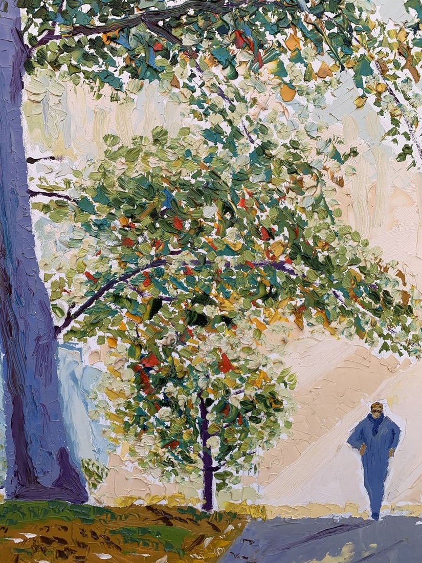 Oil painting Jogging through the autumn park Oleksandr Gukalov - 6