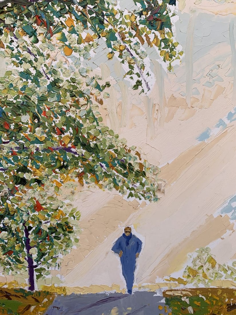 Oil painting Jogging through the autumn park Oleksandr Gukalov - 8