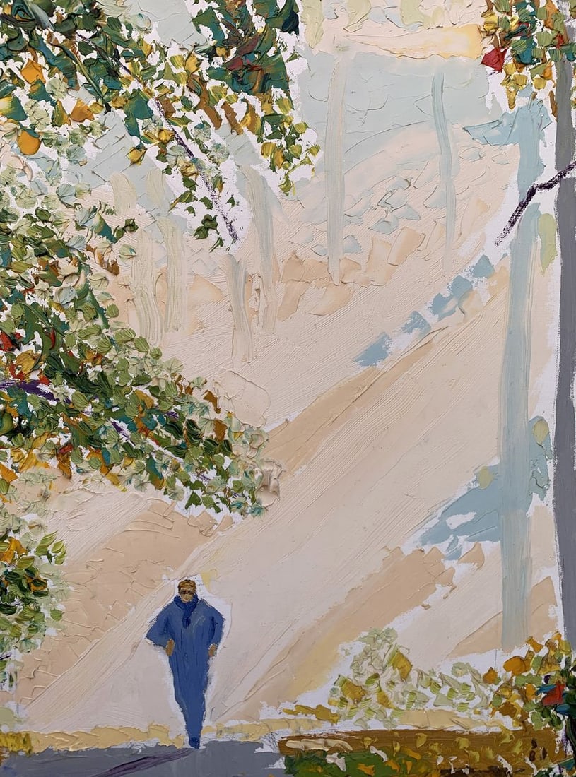 Oil painting Jogging through the autumn park Oleksandr Gukalov - 9