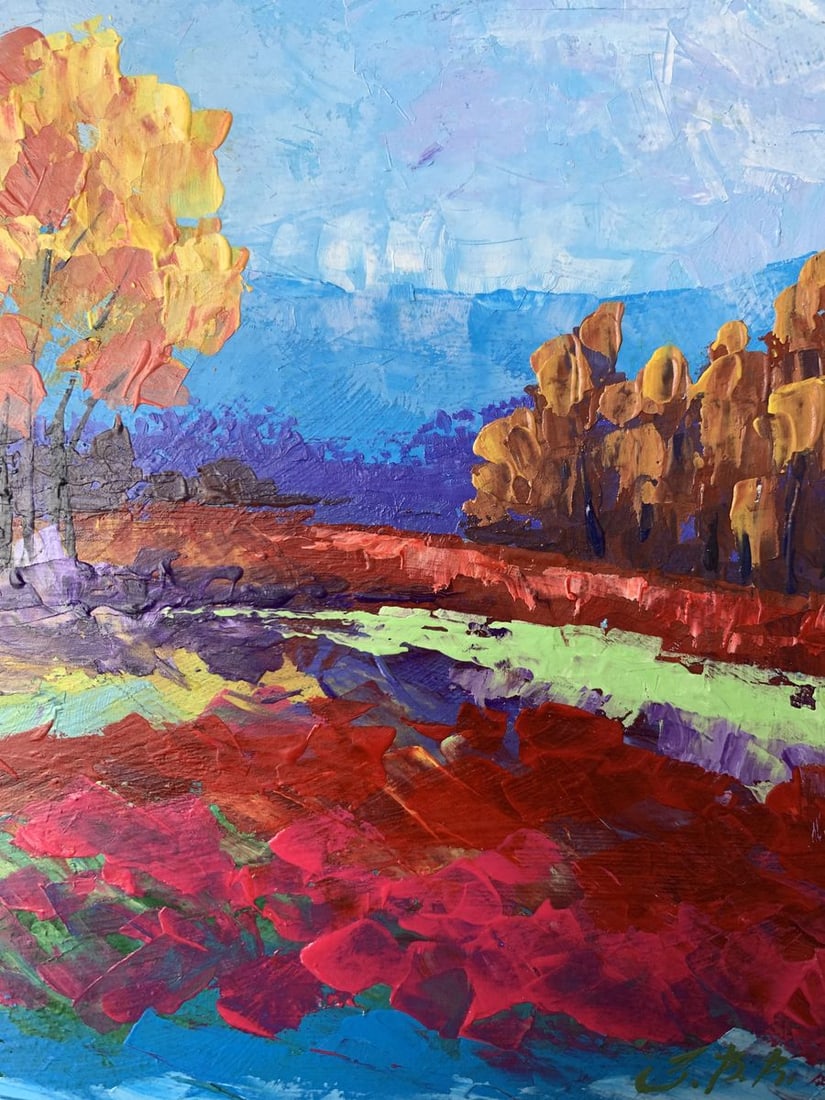 Oil painting Autumn lonely tree V. Zadorozhnya - 10