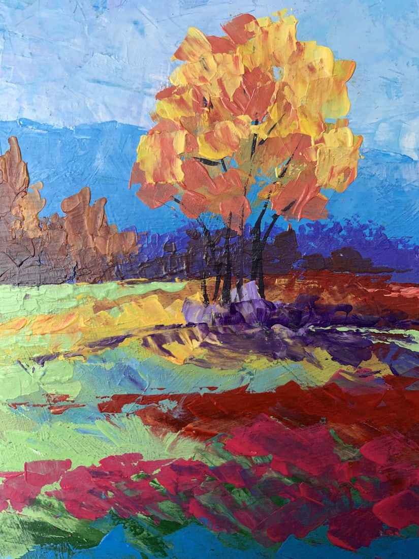 Oil painting Autumn lonely tree V. Zadorozhnya - 5