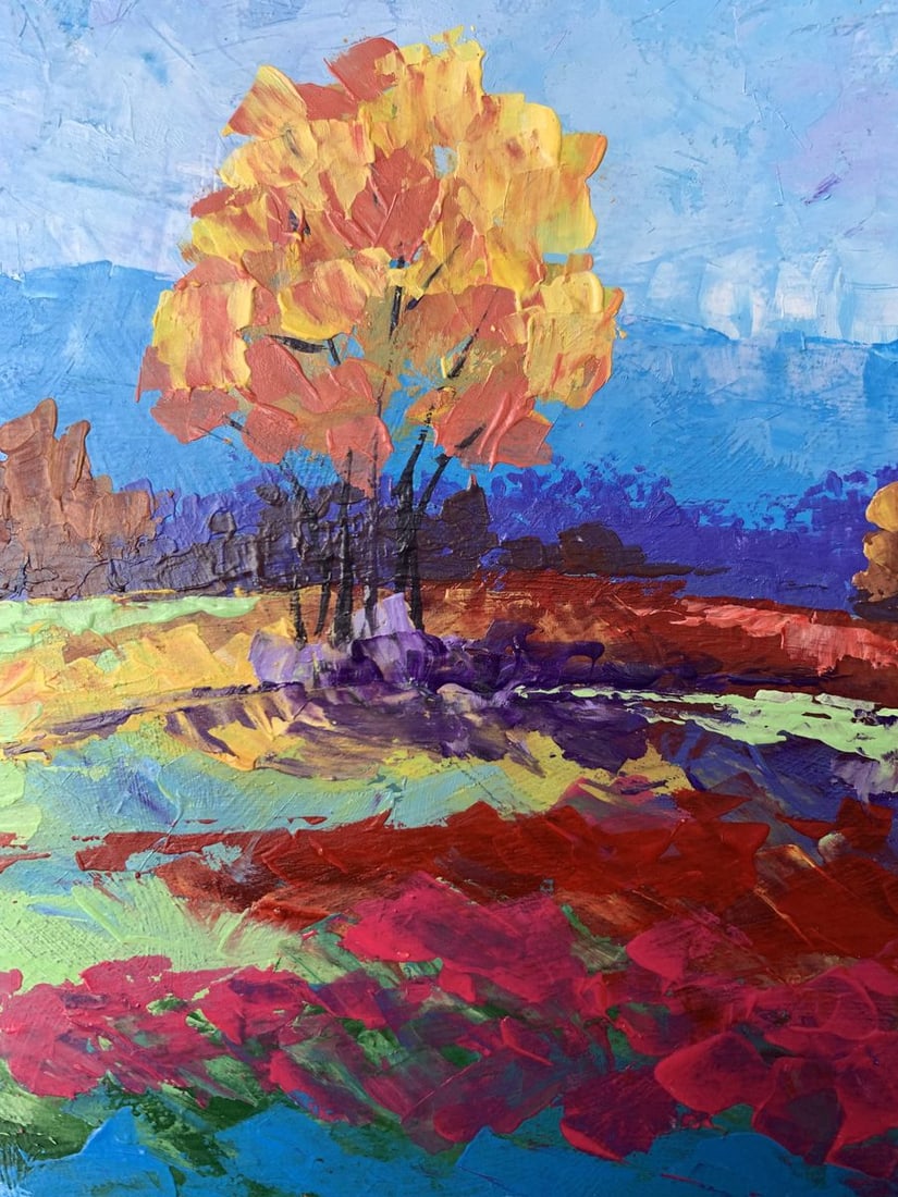Oil painting Autumn lonely tree V. Zadorozhnya - 6