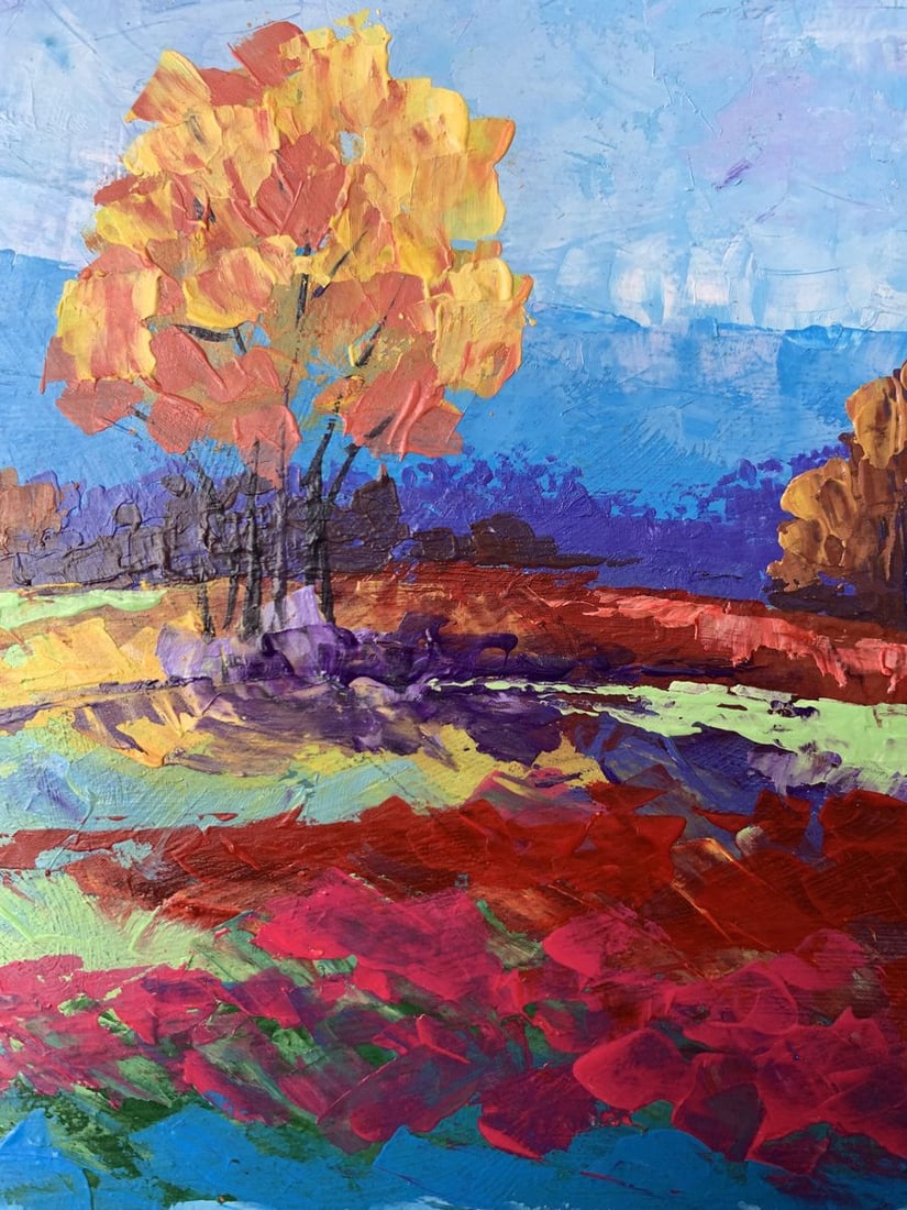 Oil painting Autumn lonely tree V. Zadorozhnya - 7