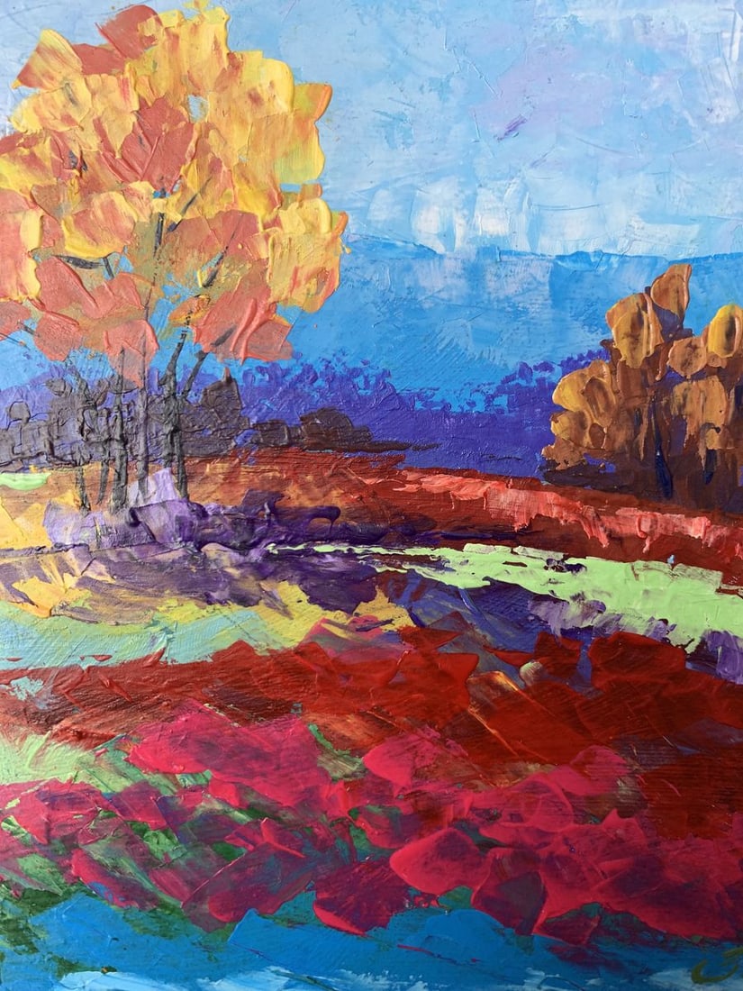 Oil painting Autumn lonely tree V. Zadorozhnya - 8