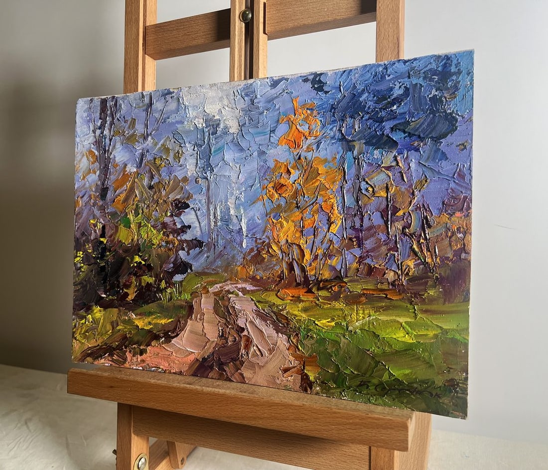 Oil painting Road to the autumn forest Boris Serdyuk - 2
