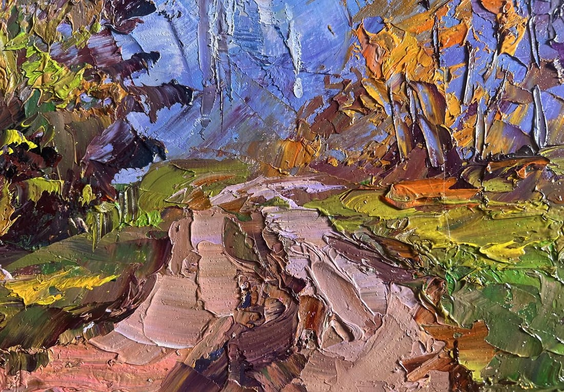 Oil painting Road to the autumn forest Boris Serdyuk - 7