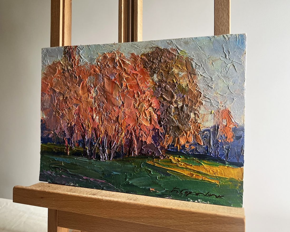 Oil painting Autumn evening in the forest Boris Serdyuk - 2