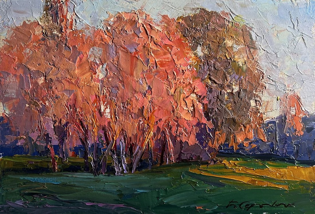 Oil painting Autumn evening in the forest Boris Serdyuk - 3