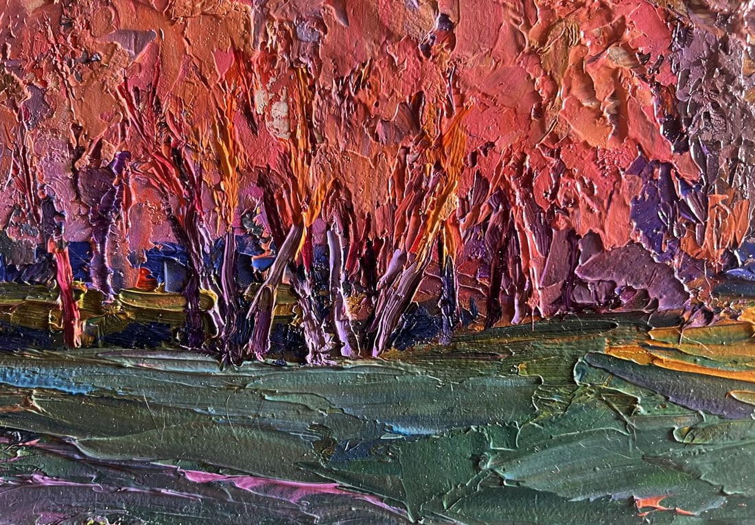 Oil painting Autumn evening in the forest Boris Serdyuk - 7