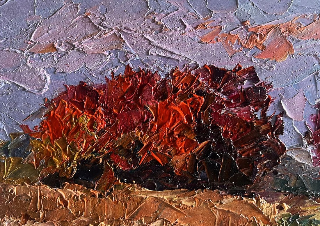 Oil painting Crimson autumn in the forest Boris Serdyuk - 4