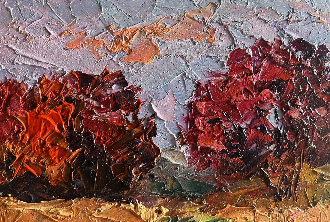 Oil painting Crimson autumn in the forest Boris Serdyuk - 5