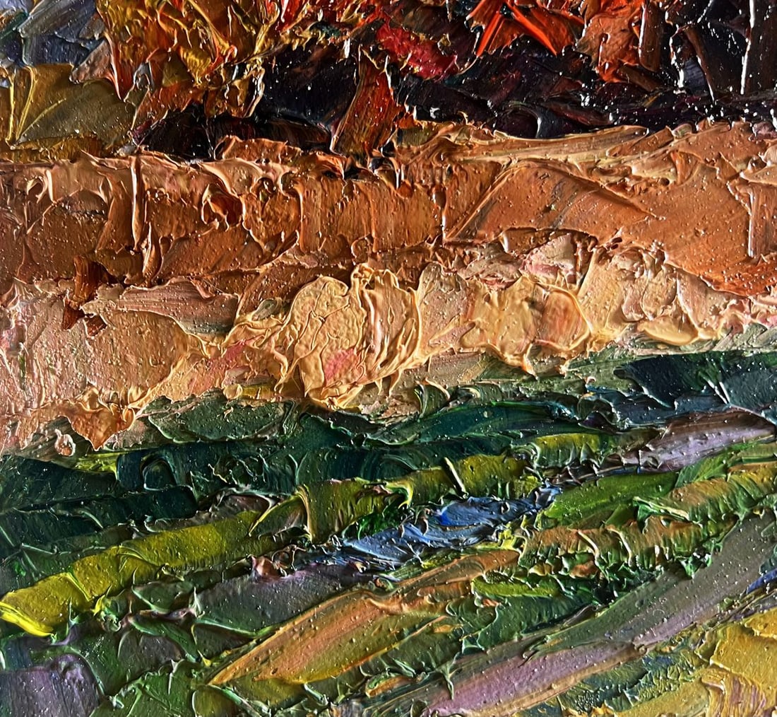 Oil painting Crimson autumn in the forest Boris Serdyuk - 8