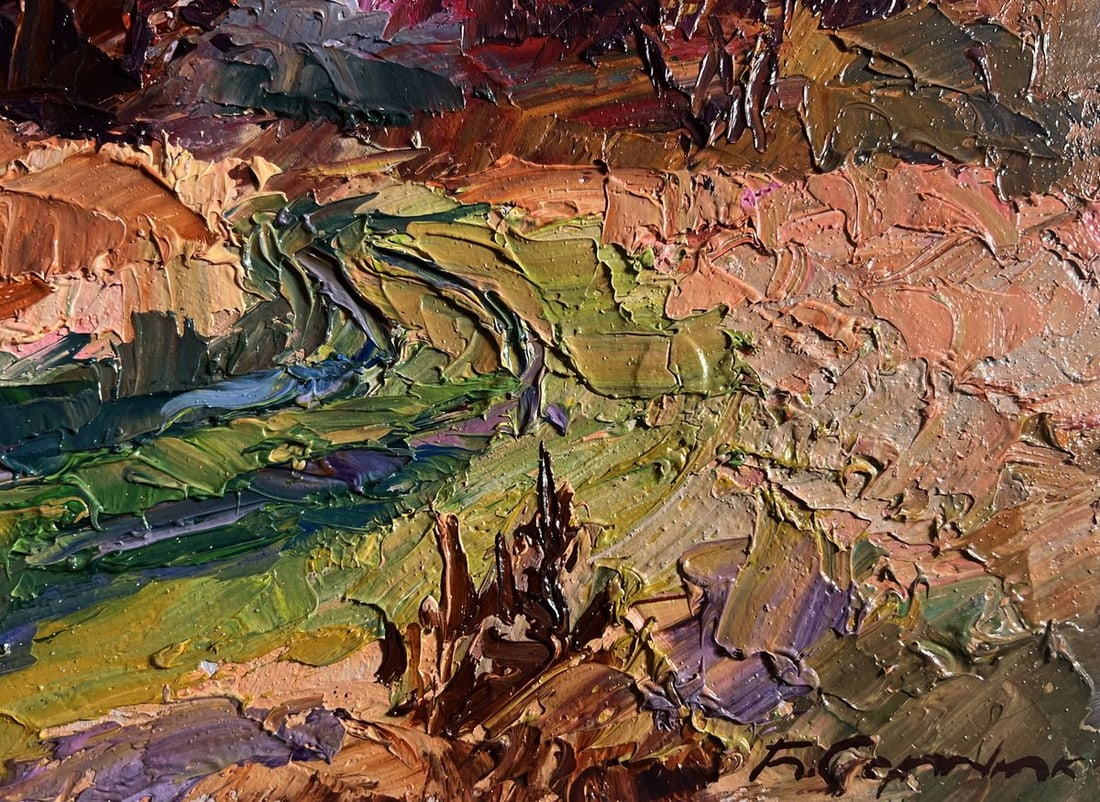 Oil painting Crimson autumn in the forest Boris Serdyuk - 9