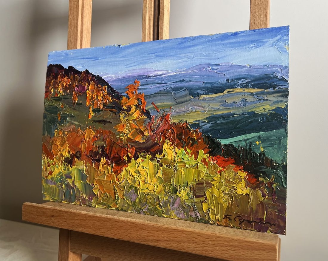 Oil painting Golden Mountain Fields Boris Serdyuk - 2