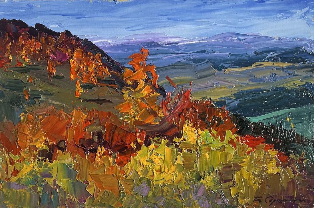 Oil painting Golden Mountain Fields Boris Serdyuk - 3