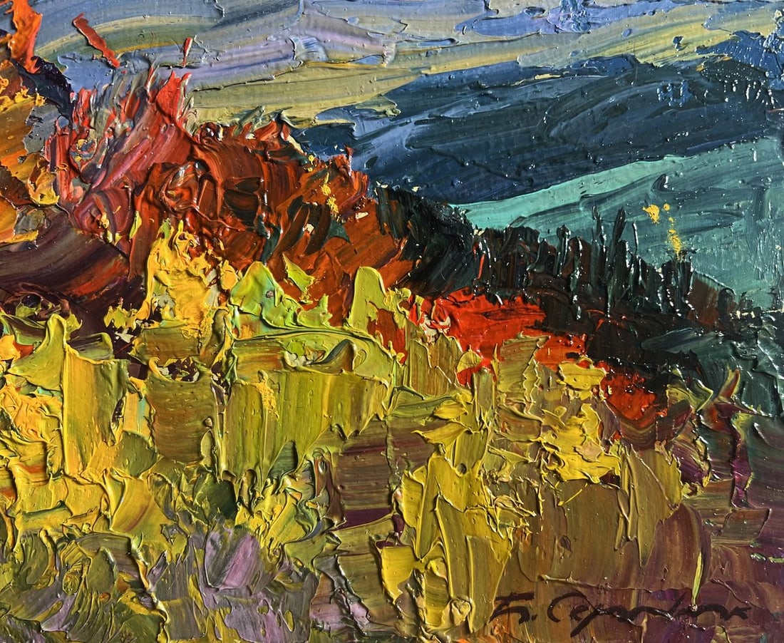 Oil painting Golden Mountain Fields Boris Serdyuk - 9