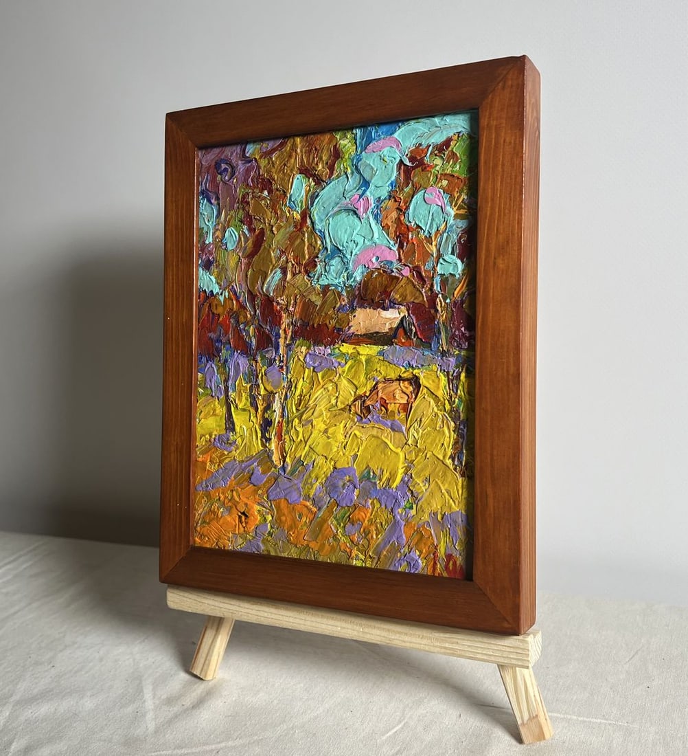 Oil painting Cow in the field Alex Kalenyuk - 2