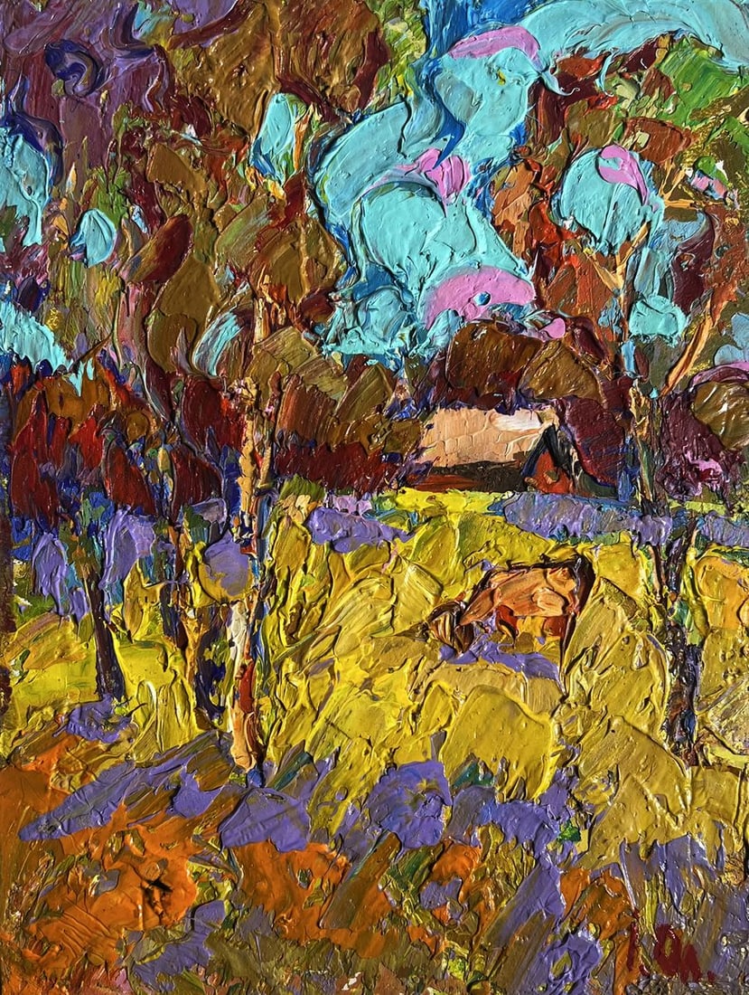 Oil painting Cow in the field Alex Kalenyuk - 3