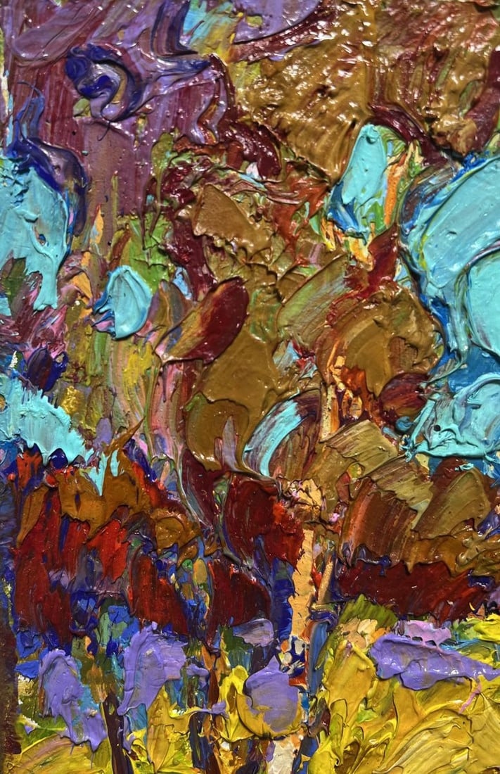 Oil painting Cow in the field Alex Kalenyuk - 4