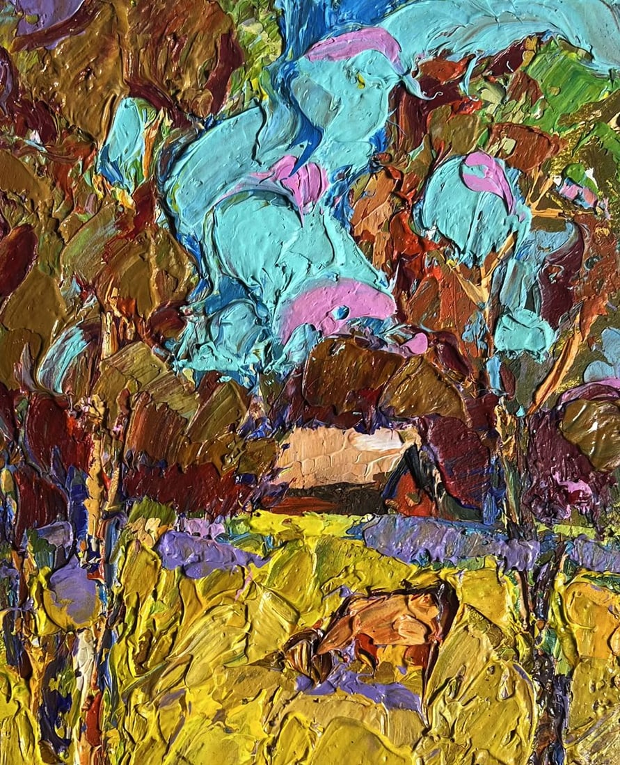 Oil painting Cow in the field Alex Kalenyuk - 8