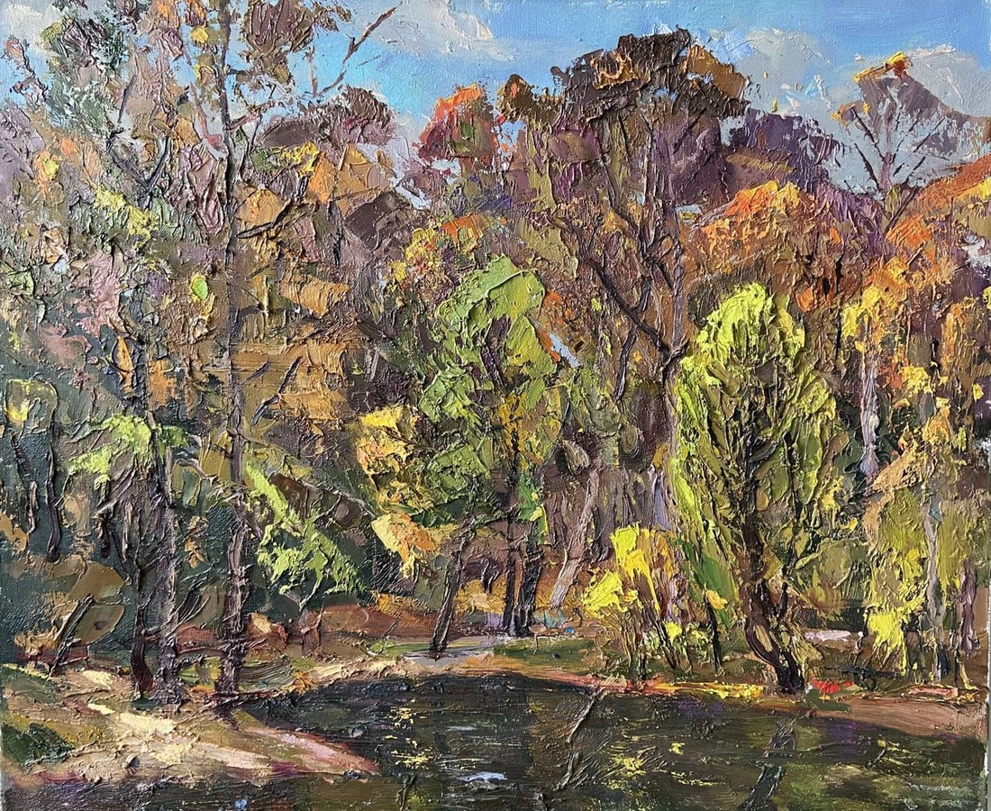 Oil painting Beautiful autumn Kapotenko Ivan Ivanovich: Title: Oil painting Beautiful autumn Kapotenko Ivan Ivanovich Description: No.Gap 24 *** ABOUT THIS PAINTING *** * TITLE: "Beautiful autumn" * ARTISTS: Kapotenko Ivan Ivanovich * SIZE: 50x60 cm/'19.68