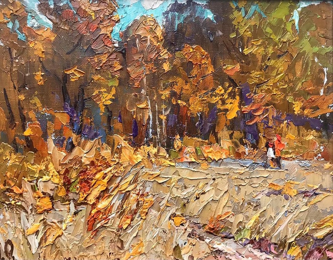 Oil painting Autumn Park Kalenyuk Alex: Title: Oil painting Autumn Park Kalenyuk Alex Description: No.Kalen 672 *** ABOUT THIS PAINTING *** * TITLE: "Autumn Park" * ARTISTS: Kalenyuk Alex * SIZE: 20x25 cm/'7.87x9.84 inches' * MEDIUM: oil, c
