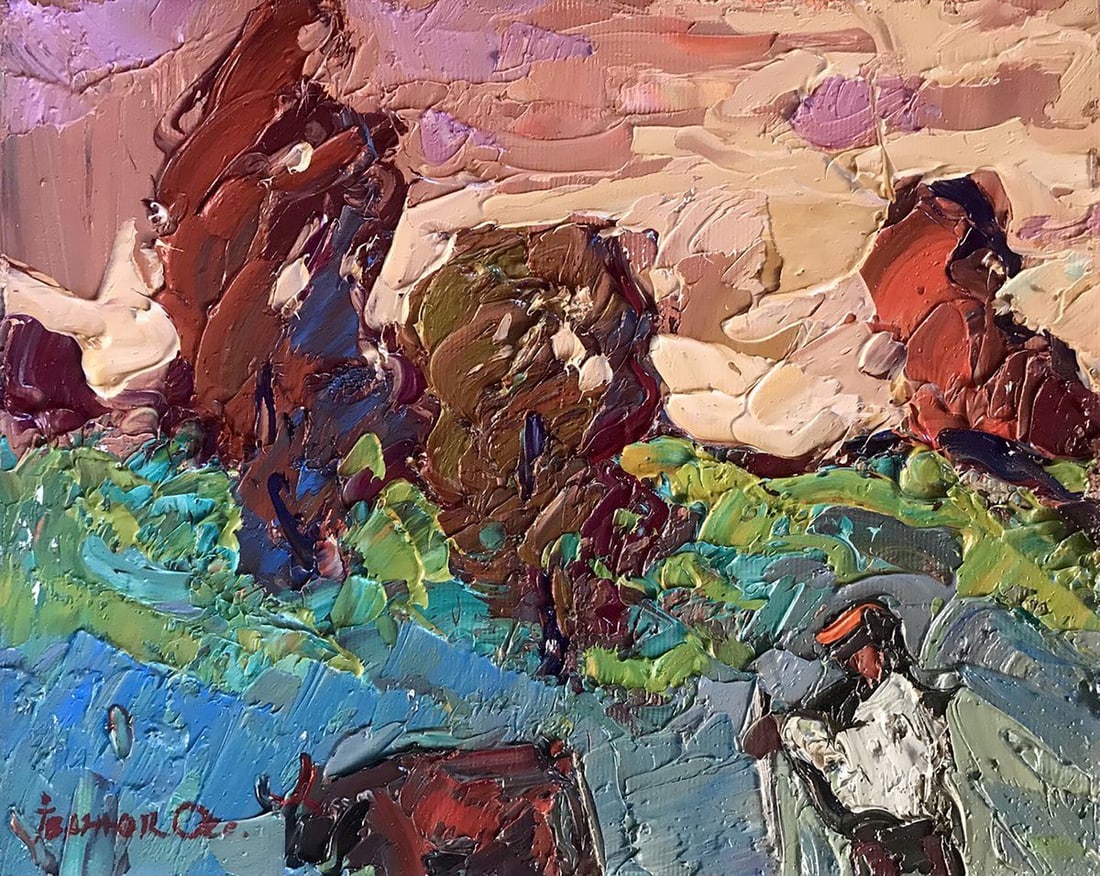 Oil painting Home Kalenyuk Alex: Title: Oil painting Home Kalenyuk Alex Description: No.Kalen 903 *** ABOUT THIS PAINTING *** * TITLE: "Home" * ARTISTS: Kalenyuk Alex * SIZE: 20x25 cm/'7.87x9.84 inches' * MEDIUM: oil, canvas * HAND P