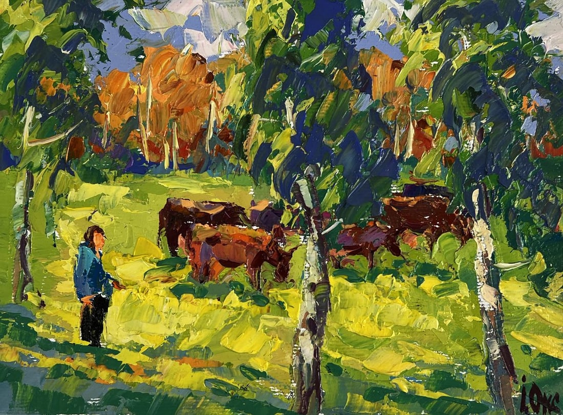 Oil painting Autumn morning in the meadows Oksana Ivanyuk - 3