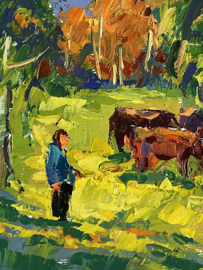 Oil painting Autumn morning in the meadows Oksana Ivanyuk - 5